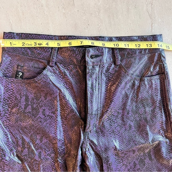 GUESS Snake Print Faux Leather Bootcut Pants Size 27 - Picture 6 of 11